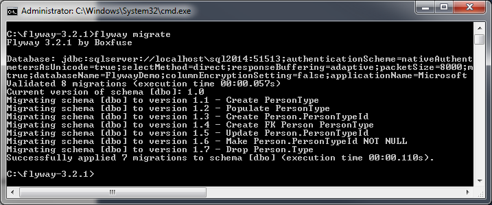 flyway migrate