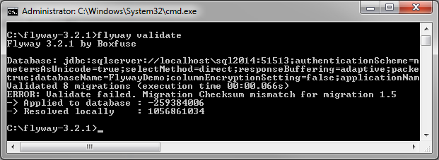 flyway validate