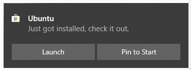 Ubuntu installed via Microsoft Store